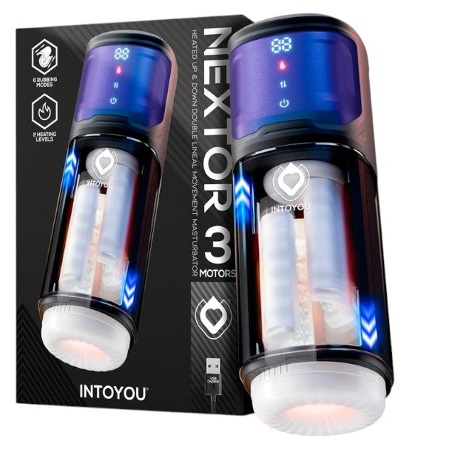 Masturbator automat INTOYOU - Nextor, cu 3 motoare puternice, 9 functii de vibratie, ecran digital LED, 27 cm 1 Masturbator automat INTOYOU - Nextor