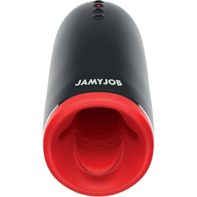 Masturbator automat JAMYJOB Spin-X, funcție de încălzire și rotație 360°, 3 funcții de vibrație, rezistent la apă, negru cu roșu 1 Masturbator automat JAMYJOB Spin-X
