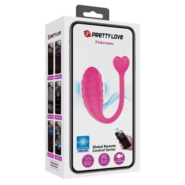 Ou vibrator SMART PRETTY LOVE - Fisherman, pentru stimulare sexuala feminina, roz, 12 functii de vibratie 1 Ou vibrator SMART PRETTY LOVE - Fisherman