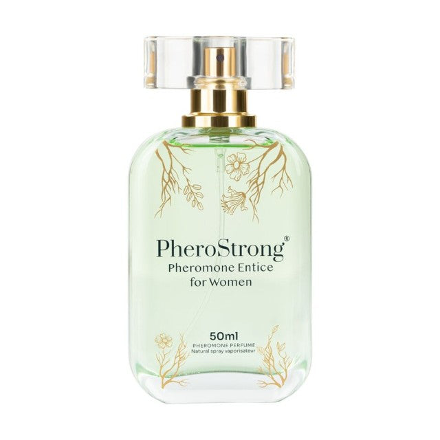 Parfum cu feromoni PHEROSTRONG Entice, pentru femei, cu note de zambilă de apă, cedru și patchouli, 50 ml 1 Parfum cu feromoni PHEROSTRONG Entice