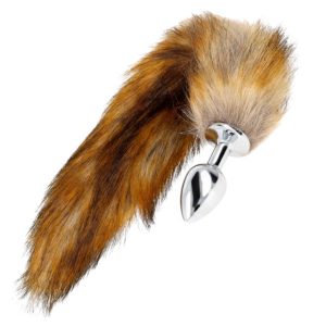 Plug anal KINK cu coada din blana articiala