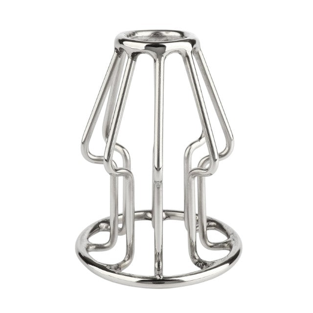 Plug anal MR. STEEL Trapezoid Wire Plug Small, design deschis cu tije din oțel inoxidabil, lungime 8 cm (mic), argintiu 1 Plug anal MR. STEEL Trapezoid Wire Plug Small