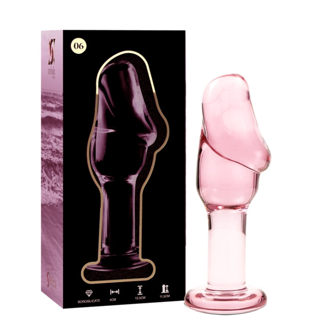 Plug anal NEBULA - SERIES BY IBIZA, sticla, roz, 12.5 cm 1 Plug anal NEBULA - SERIES BY IBIZA