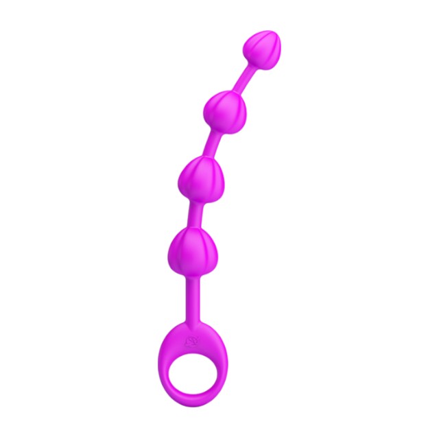 Rozariu anal PRETTY LOVE Beeds, cu inel pentru extracție ușoară, lungime 19.5 cm, diametre progresive 1.7 – 2.3 cm, mov 1 Rozariu anal PRETTY LOVE Beeds