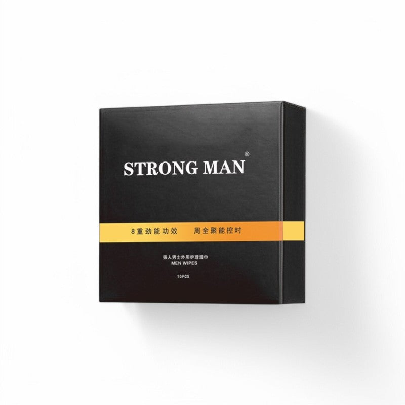 Șervețele STRONG MAN Wipes, pentru întârzierea ejaculării, cu ingrediente naturale, acțiune rapidă, 10 bucăți 1 Șervețele STRONG MAN Wipes