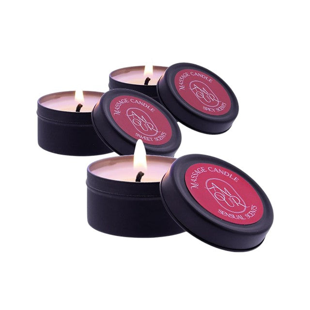 Set 3 lumânări pentru masaj DREAMTOYS Amour, cu ceară de soia, cu arome exotice, dulci și picante, 3 x 30 gr 1 Set 3 lumânări pentru masaj DREAMTOYS Amour