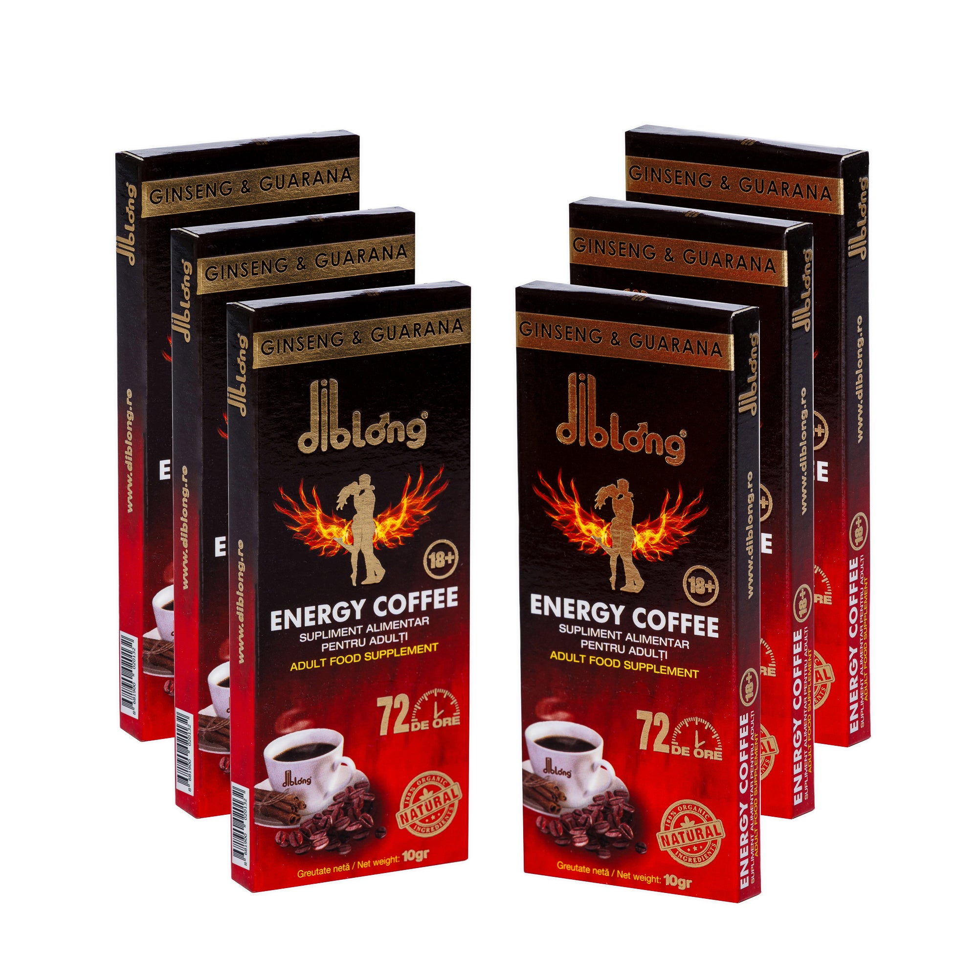 Set 6 afrodisiace cafea premium concentrata, DIBLONG GINSENG COFFEE, pentru barbati, pentru potenta, erectie, anti ejaculare precoce si cresterea ibidoului, 100% natural, 60 gr 1 Set 6 afrodisiace cafea premium concentrata
