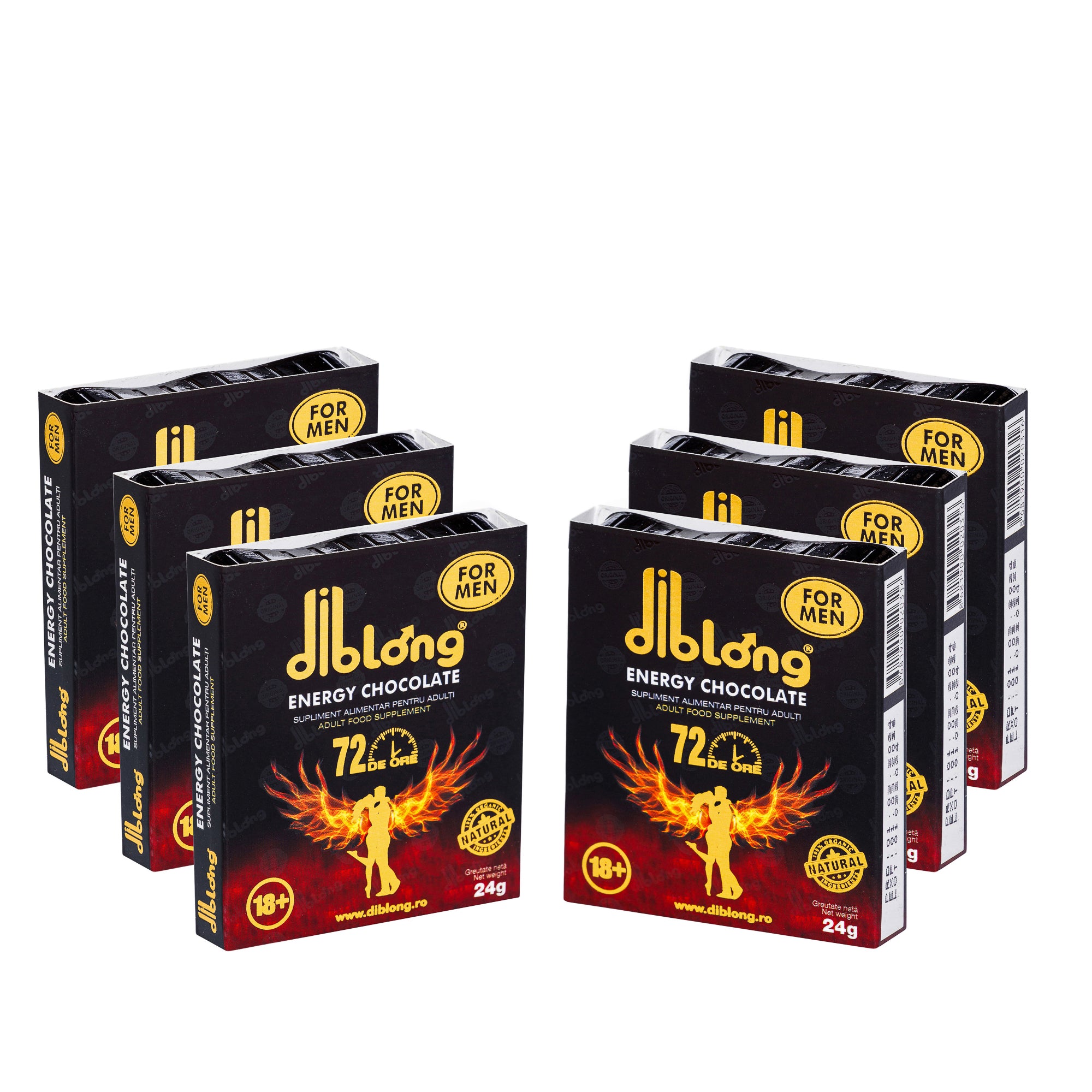 Set 6 afrodisiace tip ciocolata premium concentrat, DIBLONG ENERGY CHOCOLATE for MEN, pentru potenta, erectie, impotriva ejacularii, 100% natural, 144 gr 1 Set 6 afrodisiace tip ciocolata premium concentrat
