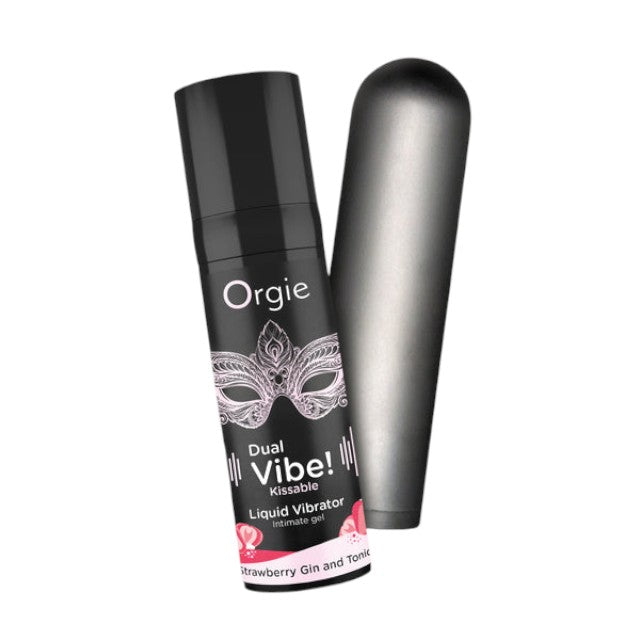 Set erotic ORGIE Vibe! Bullet, gel intim aromat Dual Vibe! cu efect de furnicături + vibrator bullet cu 10 funcții de vibrație (roz) 1 Set erotic ORGIE Vibe! Bullet