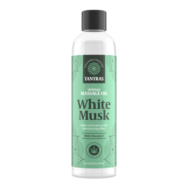 Ulei de masaj TANTRAS White Musk, cu vitamina E și uleiuri naturale, aromă de iasomie, santal și vanilie, 150 ml (verde) 1 Ulei de masaj TANTRAS White Musk