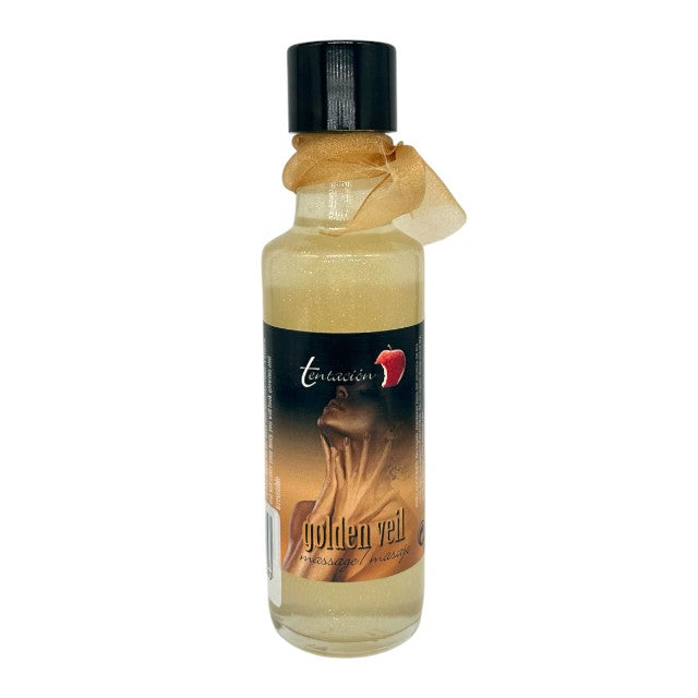 Ulei de masaj TENTACION Golden Veil, formulă specială cu particule strălucitoare aurii, 100 ml 1 Ulei de masaj TENTACION Golden Veil
