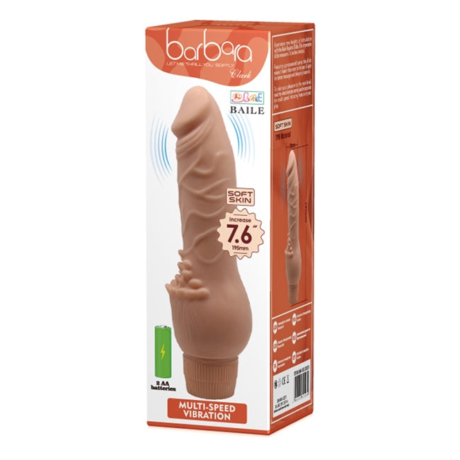 Vibrator BAILE - CLARK Soft Skin, culoarea pielii, 19.5 cm 1 Vibrator BAILE - CLARK Soft Skin
