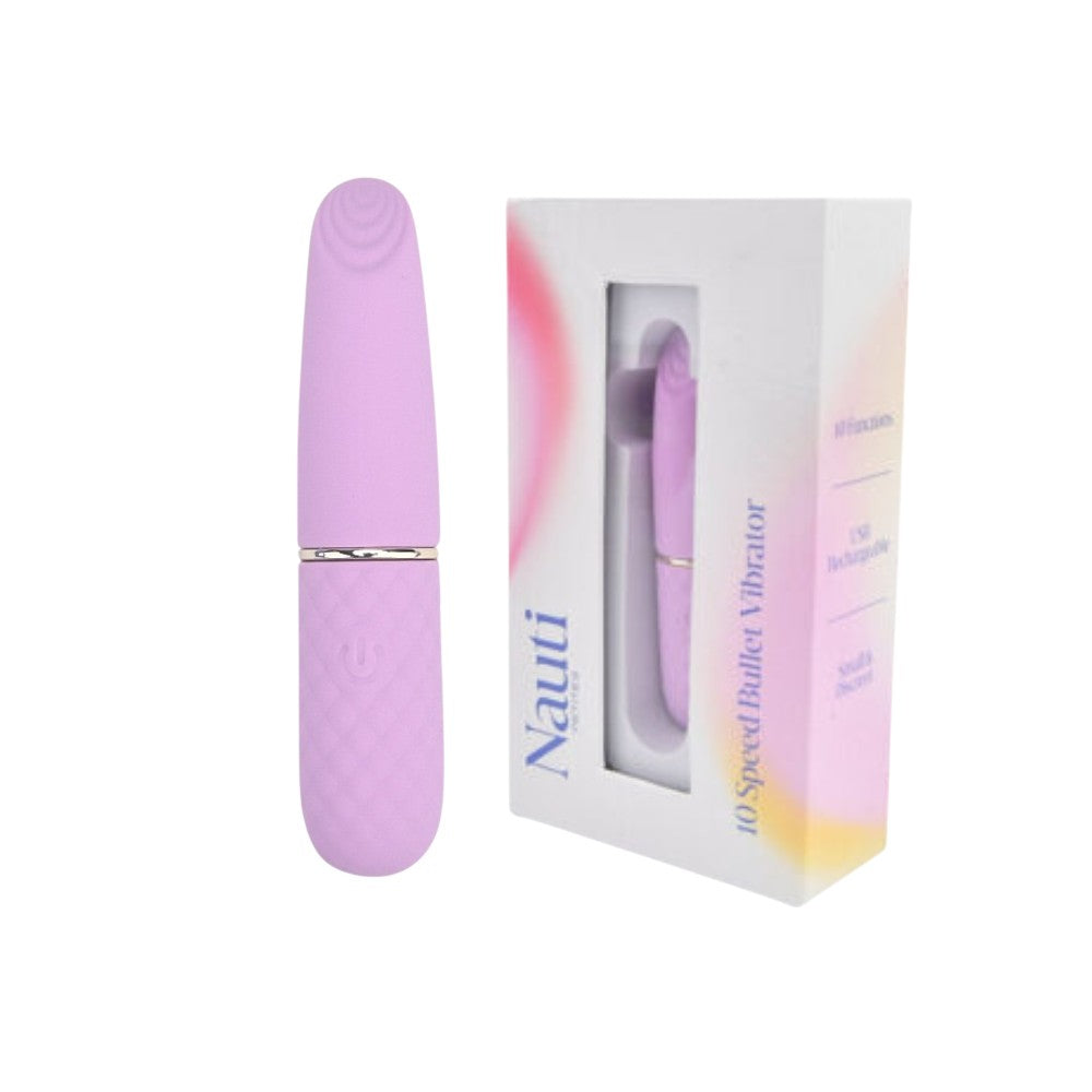 Vibrator Bullet Nauti - Petites, cu 10 functii vibratie, roz 1 Vibrator Bullet Nauti - Petites