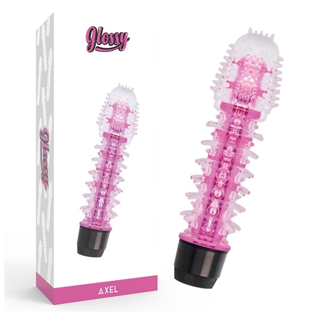 Vibrator GLOSSY - Axel, pentru stimulare intensa, roz, 14 cm 1 Vibrator GLOSSY - Axel