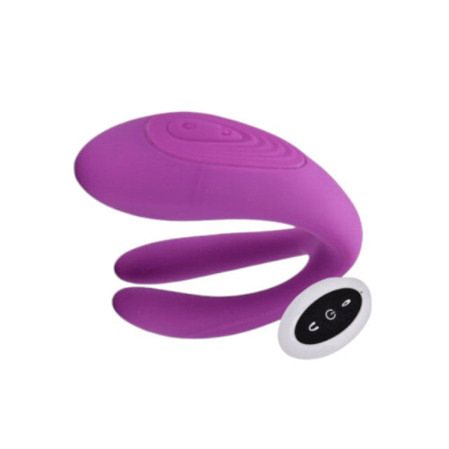 Vibrator Loving Joy - Duet Remote Control, ideeal pentru cupluri, 10.5 cm, mov 1 Vibrator Loving Joy - Duet Remote Control