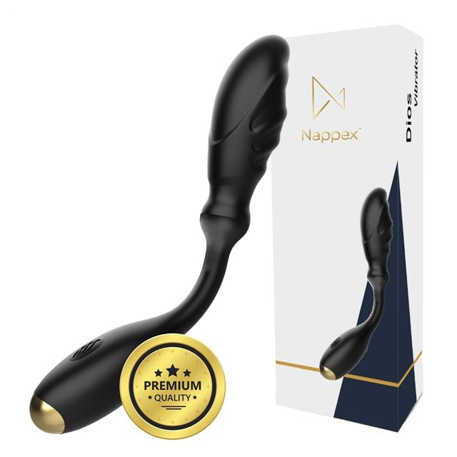 Vibrator NAPPEX Dios, cu stimulator spot, pentru stimularea punctului G și punctului P, 9 funcții de vibrație, culoare negru 1 Vibrator NAPPEX Dios