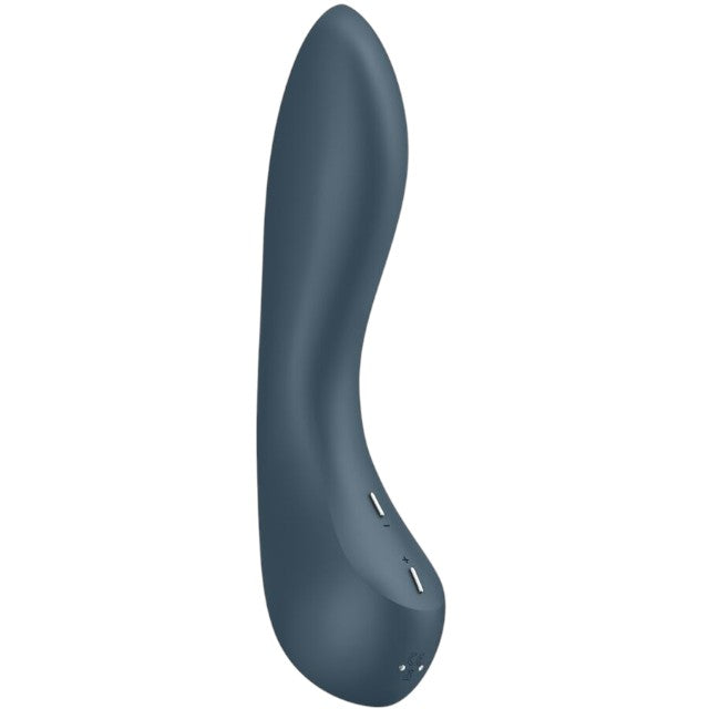 Vibrator SATISFYER G-Spot Wave 4, design curbat pentru stimularea punctului G, 12 funcții de vibrație cu unde spiralate, gri 1 Vibrator SATISFYER G-Spot Wave 4