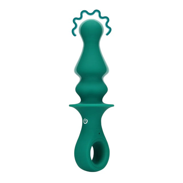 Vibrator anal LOVELINE Pawn Shaped Anal Vibrator, cu 12 funcții de vibrație, lungime 16.5 cm, diametru 3.4 cm, verde 1 Vibrator anal LOVELINE Pawn Shaped Anal Vibrator