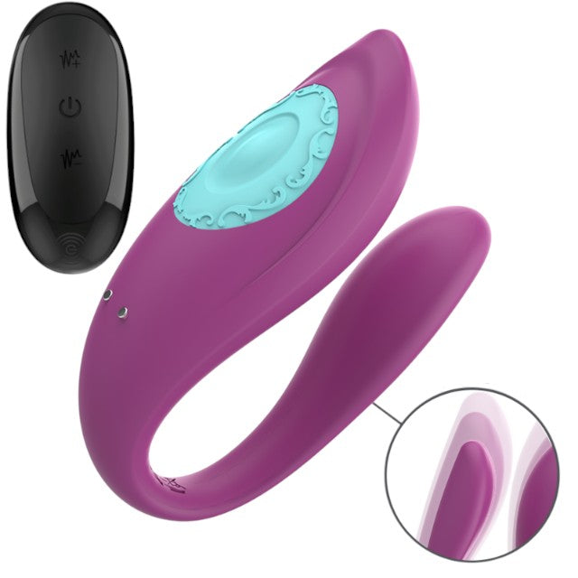 Vibrator dublu INTENSE ANNIE, pentru stimularea clitorisului și punctului G, control prin telecomandă, 10 funcții de vibrație, mov 1 Vibrator dublu INTENSE ANNIE