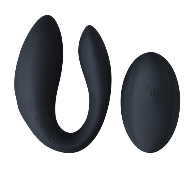 Vibrator dublu INTY TOYS SWITCH, pentru cupluri, control prin telecomandă, 12 funcții de vibrații ultra-puternice, silențios, negru 1 Vibrator dublu INTY TOYS SWITCH