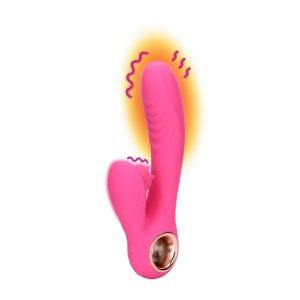 Vibrator dublu LOVELINE BY SHOTS Tongue Flickering and Heating Rabbit
