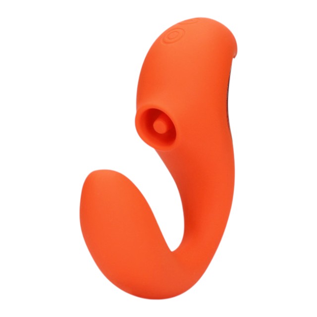 Vibrator dublu LOVELINE G-Spot Vibrator with Clitoral Pulse Wave, cu pulsații, 20 funcții de vibrație, portocaliu 1 Vibrator dublu LOVELINE G-Spot Vibrator with Clitoral Pulse Wave