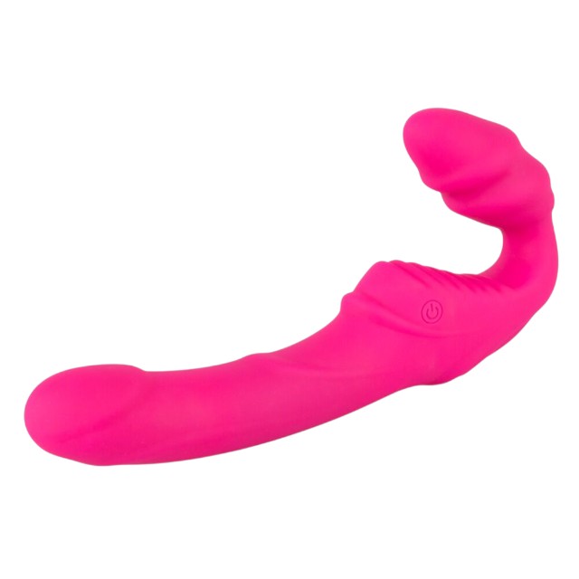 Vibrator dublu YOU2TOYS Strapless Strap-On 2, strap-on fără ham, 9 funcții de vibrație, rezistent la apă, lungime 21.8 cm, roz 1 Vibrator dublu YOU2TOYS Strapless Strap-On 2