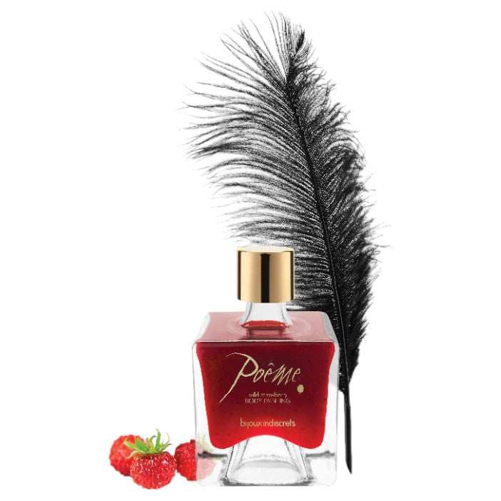 Vopsea de corp comestibilă BIJOUX INDISCRETS Poême Wild Strawberry, cu gust de căpșuni, 50 gr 1 Vopsea de corp comestibilă BIJOUX INDISCRETS Poême Wild Strawberry